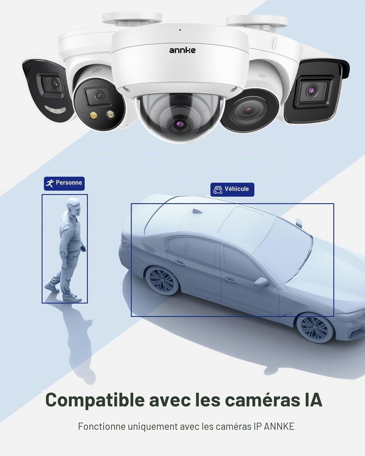 ANNKE NVR PoE 8CH 4K 8MP avec Disque Dur 2To Intégré | Enregistreur Vidéo Réseau RJ45, Compatible Caméras IP 8MP/5MP/4MP/1080P, Surveillance 24/7, Stockage Sécurisé