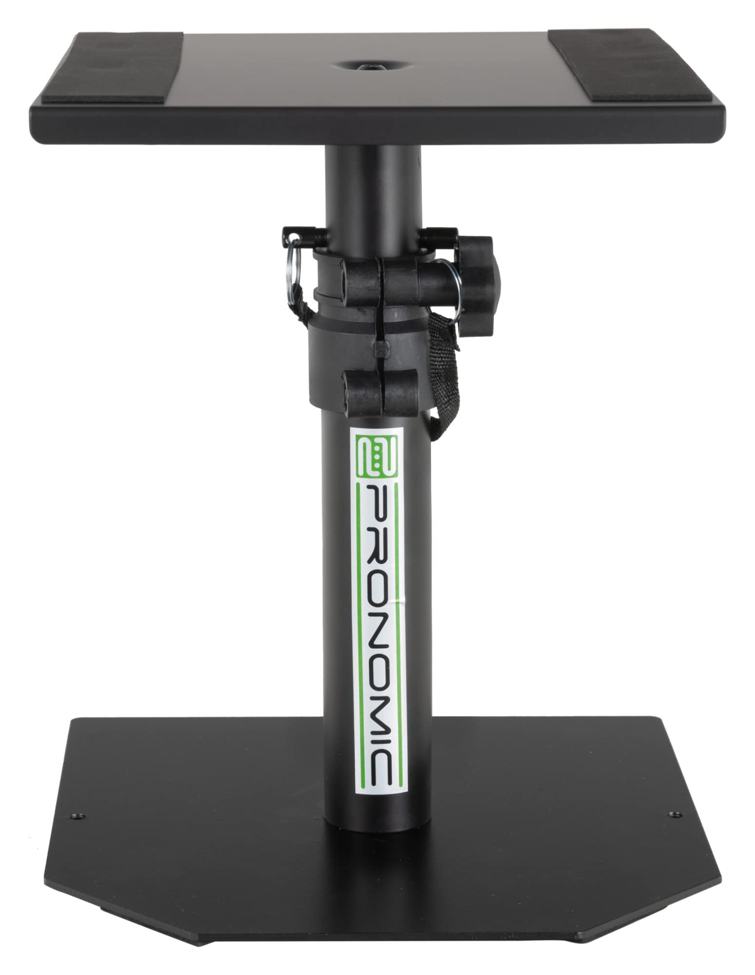 Pronomic SLS-36P BK Soporte de Mesa para Monitores de Estudio, robusto y estable, altura ajustable 25,5-41 cm, superficie con tiras de cierre de contacto, color negro.