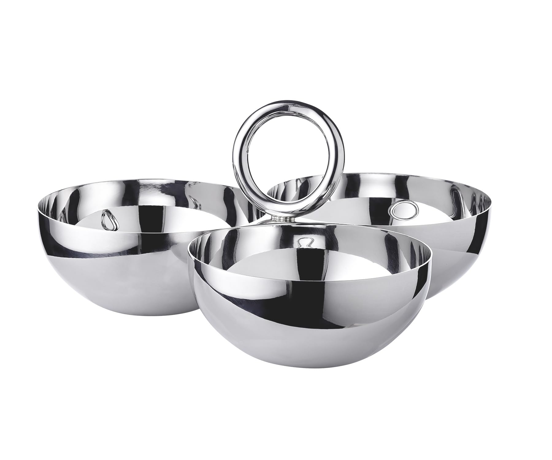 EDZARD Snackschale Apura (Ø 22 cm), Edelstahl hochglanzpoliert, Triple Schale