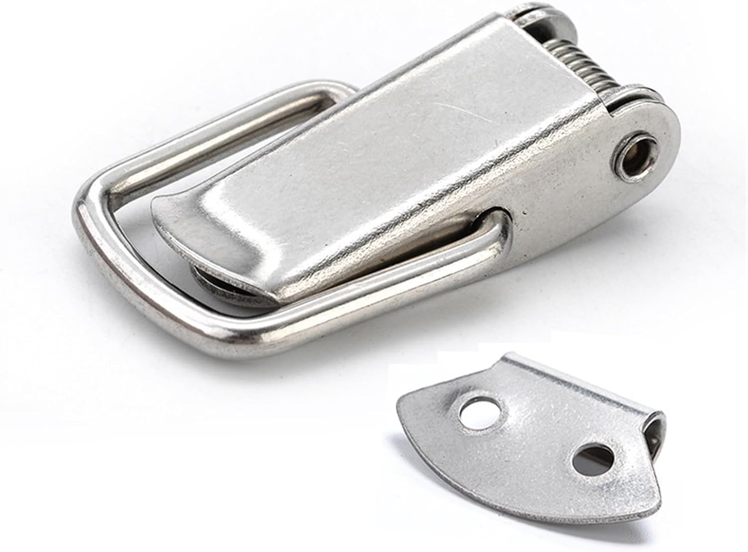 J107 Hardware Cabinet Boxes Spring Loaded Latch Catch Toggle Hasp 46 * 21 Mild Steel 1Pcs