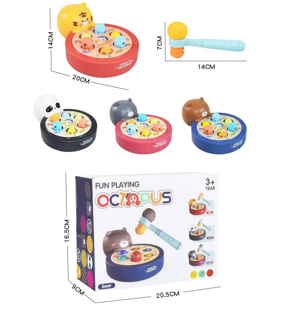 SHAKTISM Hitting Octopus Whack Game Toy for Babies & Toddlers, Interactive Hammer Toy Educational Parent-Child Activity Toy, Motor and Dexterity Skills Early Educational Toy Set for Kids 3+ Years 3