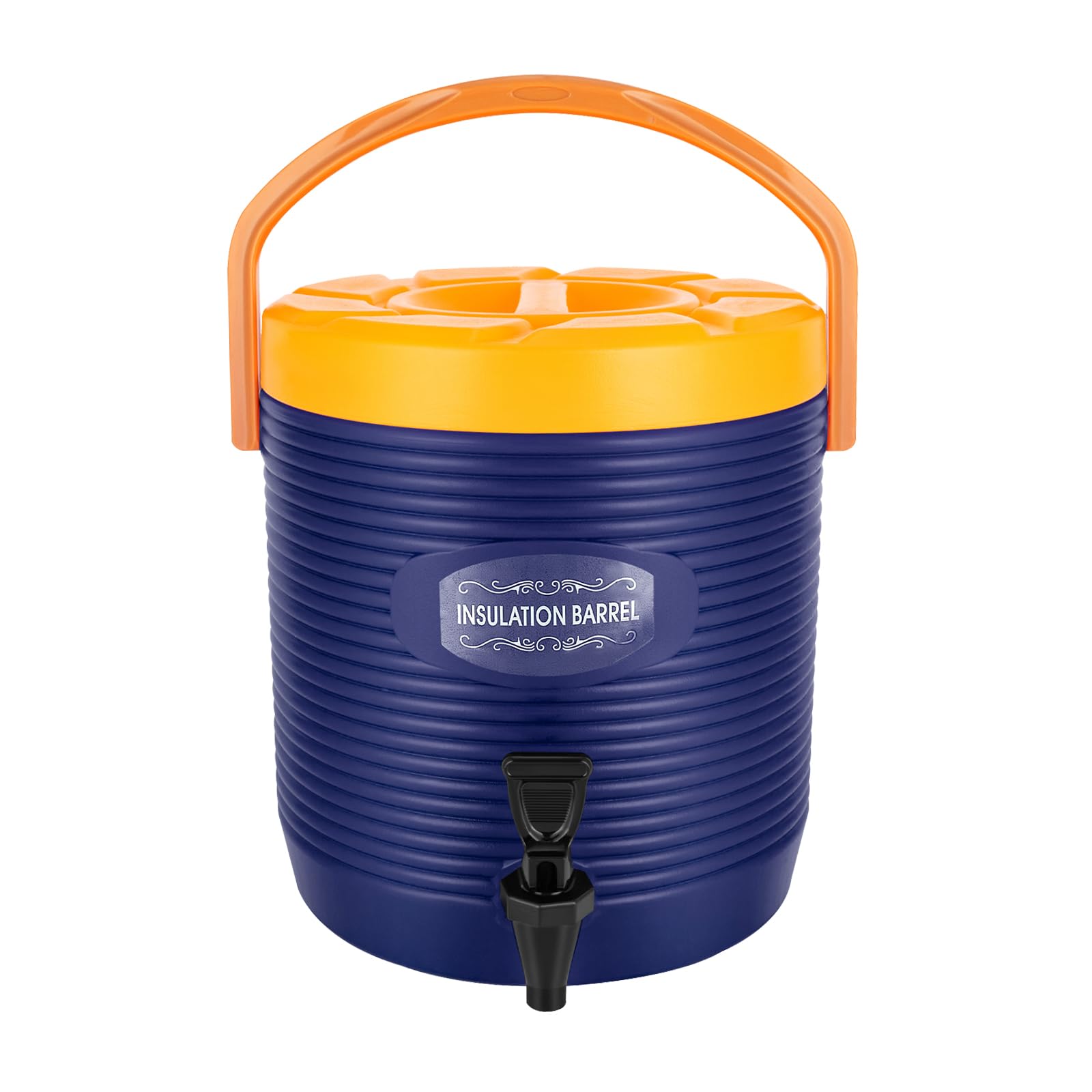 Edelstahl Thermobehälter 11L mit Zapfhahn, Deckel & Tragegriffen, Tragbar Nahrungsmittelwärmer Warmhalte-Getränkespender für Parties, 24h Temperaturhaltung für Speisen, Kaffee & Tee (Blau)