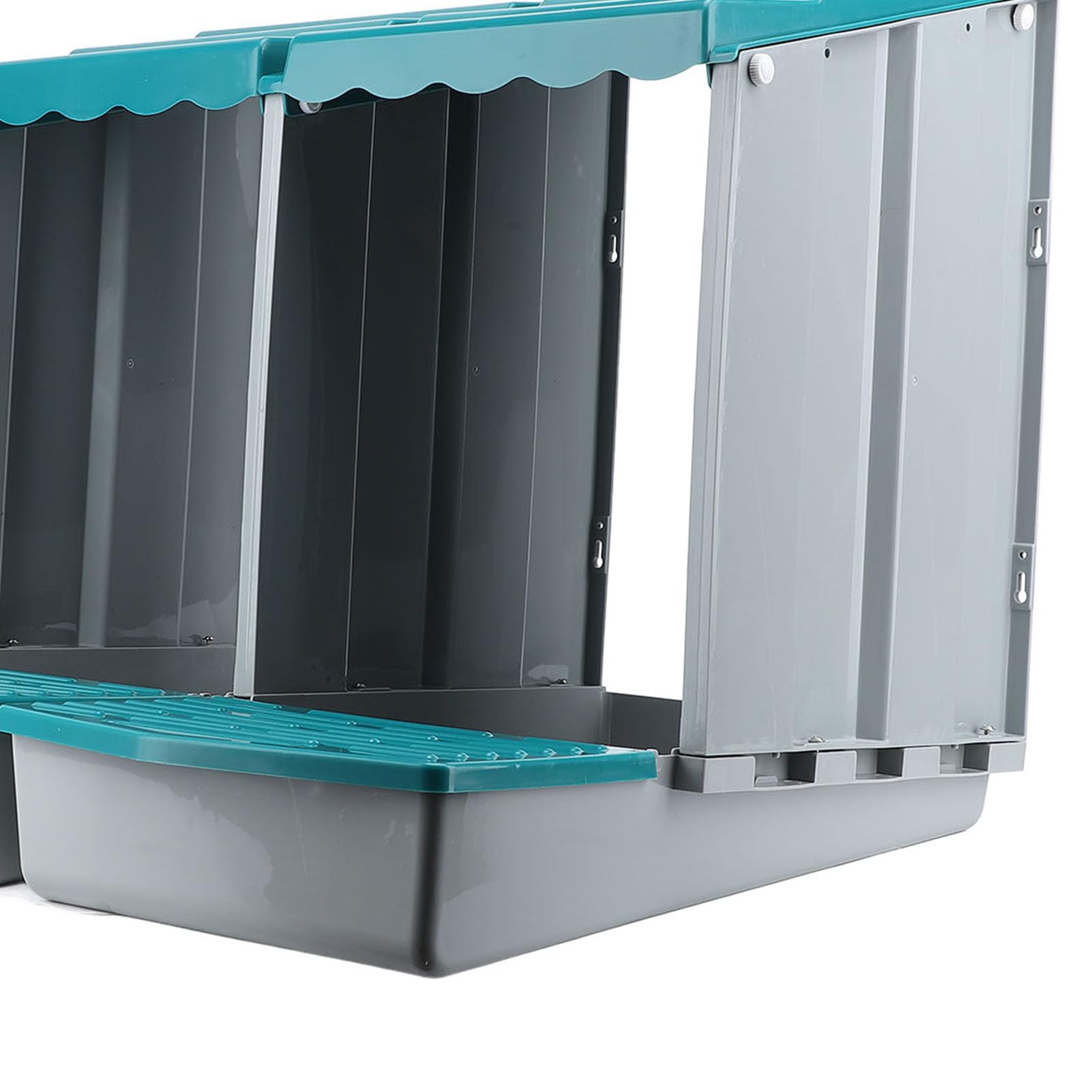 VBESTLIFE Caja Nido para Pollos, Duradera, Fácil de Limpiar, para Gallinas, Patos, Aves de Corral, para Agricultura en Patio Trasero Pequeño, Material PP (2 Compartimentos)