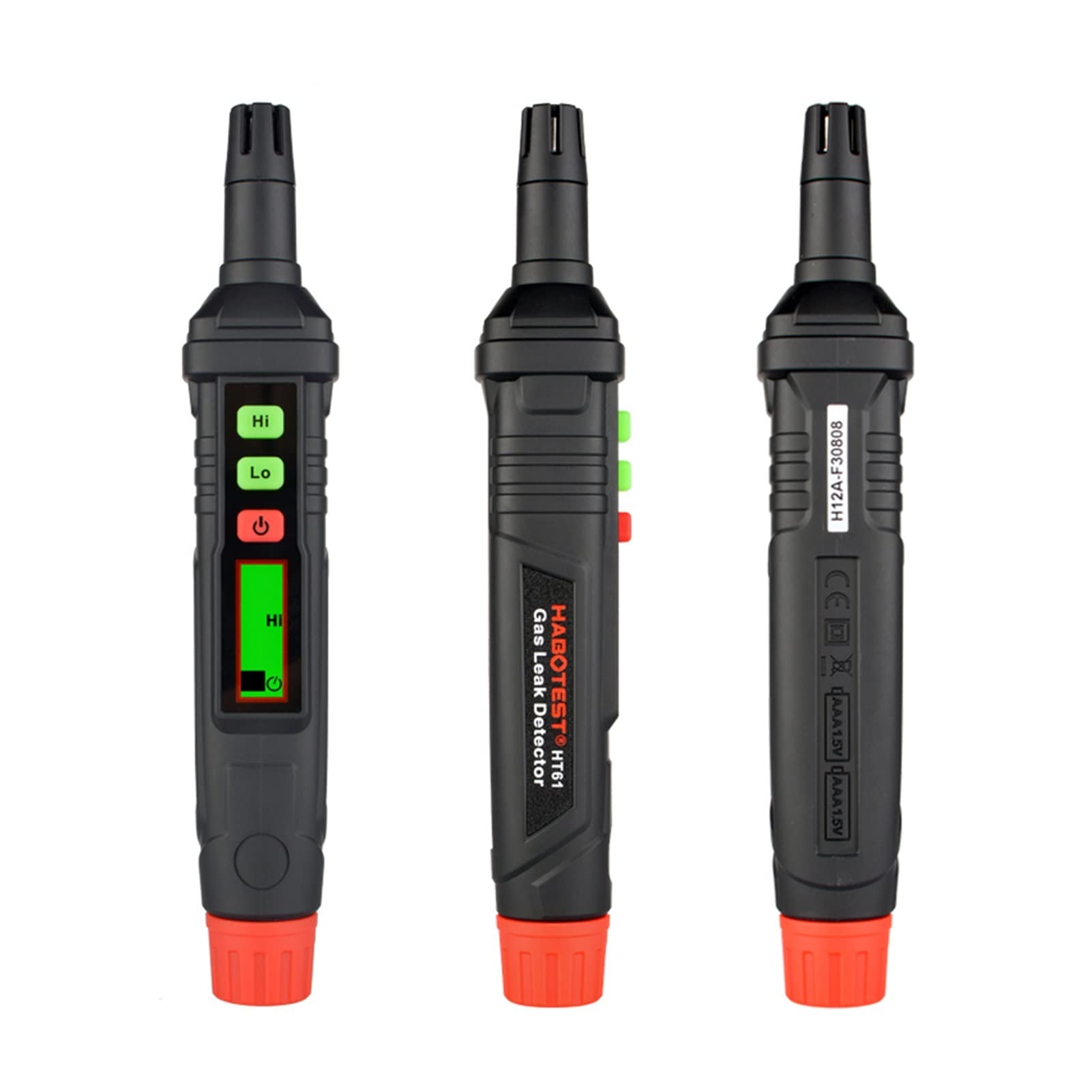 Gas Detector, Natural Gas Detector Pen Type Leak Detector Combustible Gas Meter Analyzer Monitor for Home Visible Audible Alarm HT61