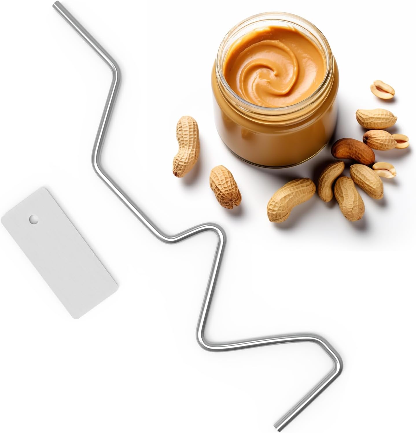 2 IN 1 Peanut Butter Stirrer, Stainless Steel Peanut