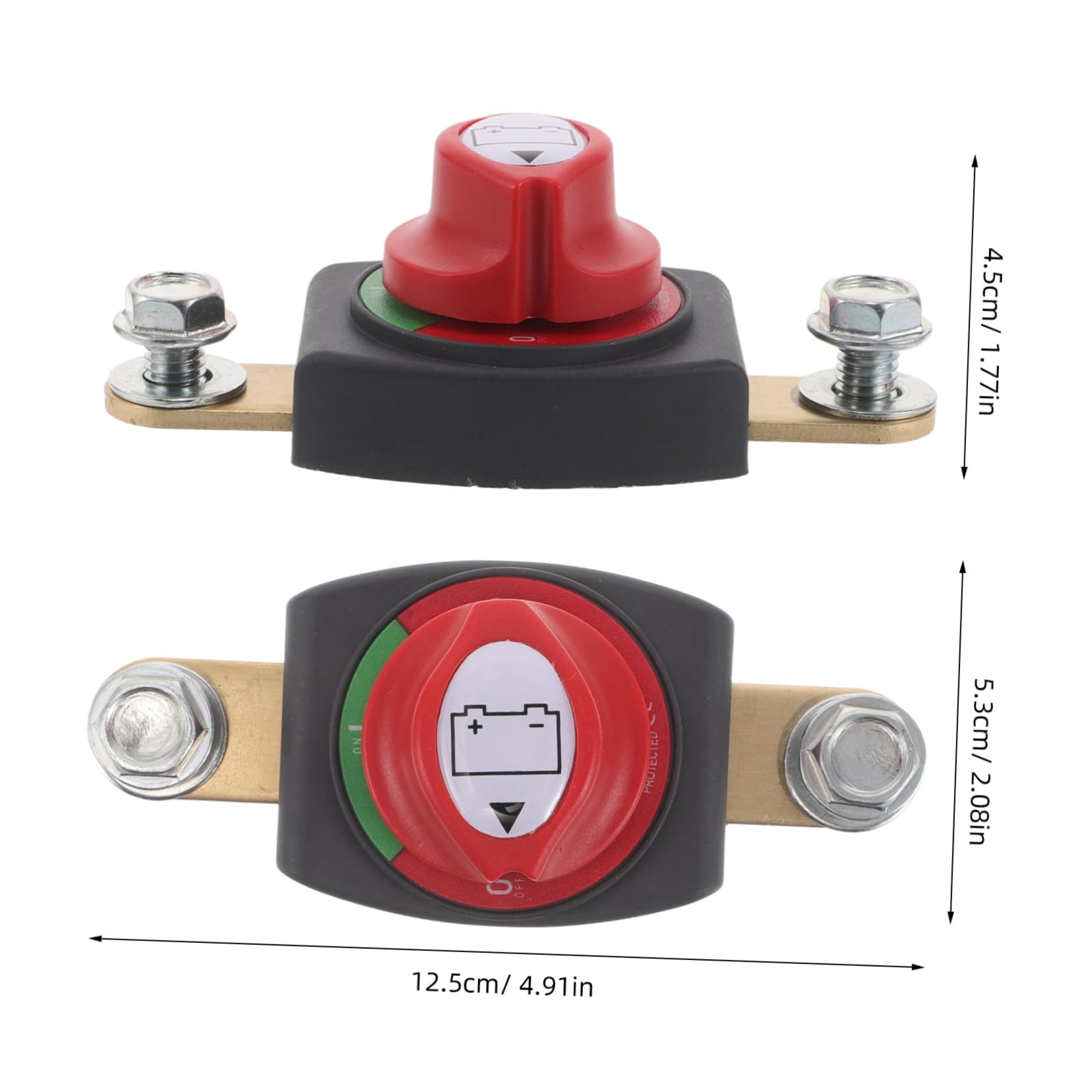 Alipis Interruttore Batteria Robusto in Ottone Abs Interruttore Scollegamento Batteria Auto Atv Nautico Camper Installazione Facile