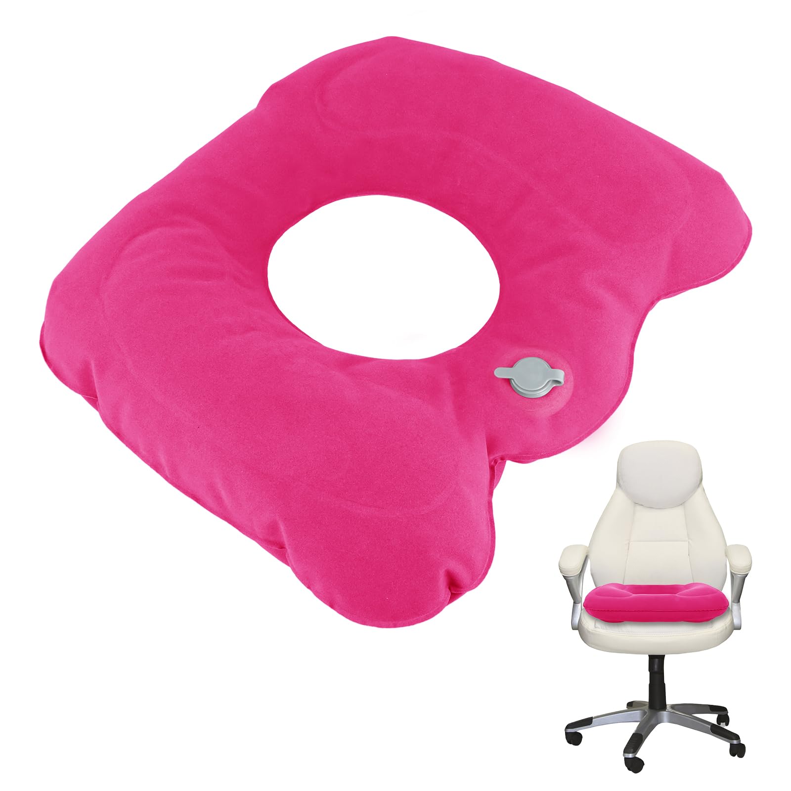Coussin Gonflable Orthopédique Pour Siège - Confort Dos Et Coccyx - Pour Bureau, Voiture Ou Fauteuil Roulant - Léger Et Portable - 3