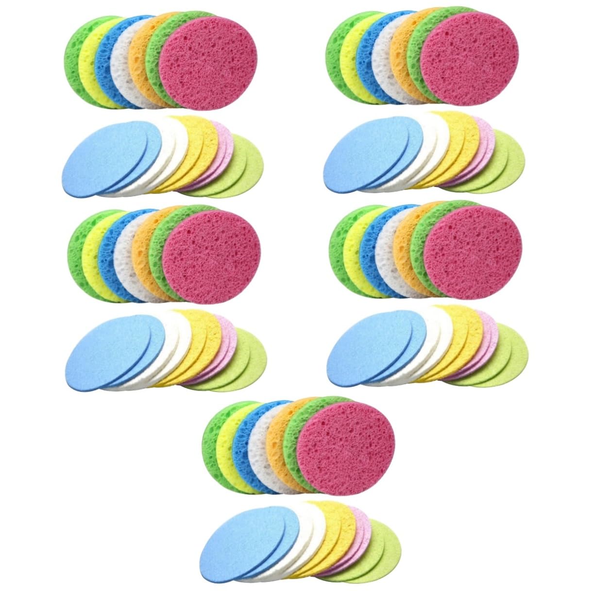 Baluue 125stücke Runde Cellulose Gesichtsreinigungsschwämme Natürliche Kosmetik-schwämme Für Sanfte Entfernen Von Make-up Geeignet Für Hauttypen Und Geschenkidee Für Und
