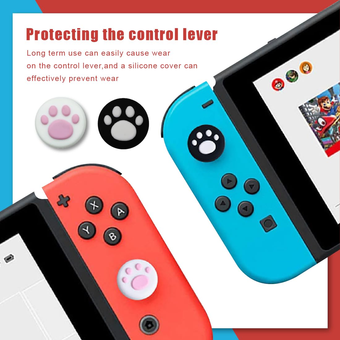 Copri Joystick Analogico Silicone per Controller, Thumb Grip Caps Joycon