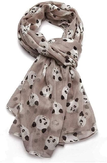 LilyRosa® Panda Bear Scarf Grey Blue Purple Green Black White Wrap Shawl Scarves
