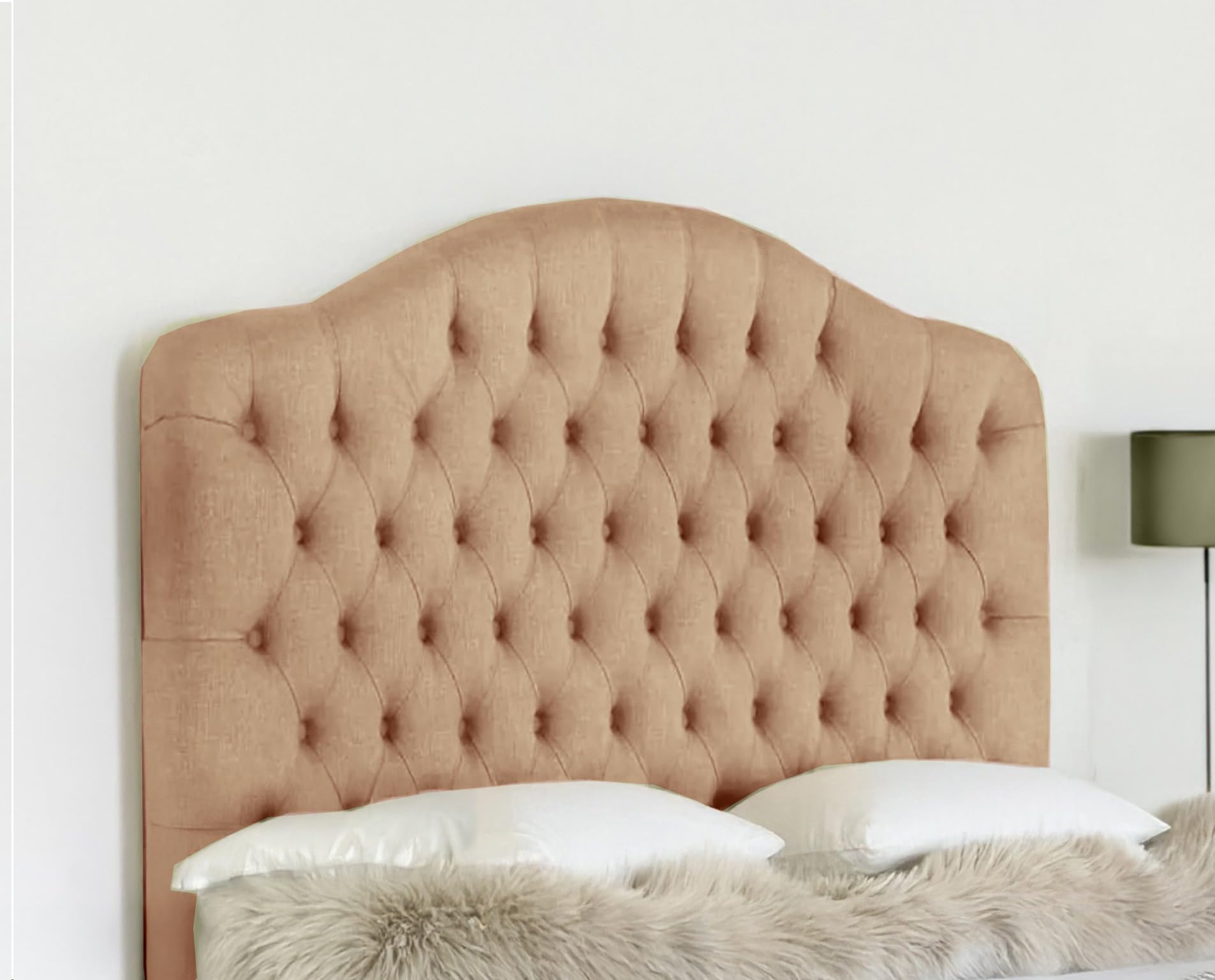 ELEGANT DEWSBURY HEADBOARD IN CRUSHED VELVET FABRIC - LUXURY DESIGNER BED HEADBOARDS IN 3FT, 4FT, 4FT6, 5FT, 6FT - 30" HEIGHT (CHAMPANGE, 3FT SMALL SIZE)