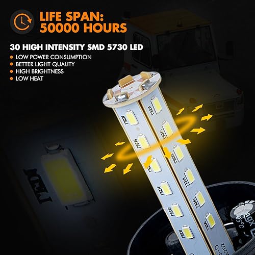 Miniatura 3 de Xprite 30 luces LED ámbar para carretilla elevadora, luz estroboscópica, advertencia de seguridad, luces intermitentes para cortacéspedes de 10 a