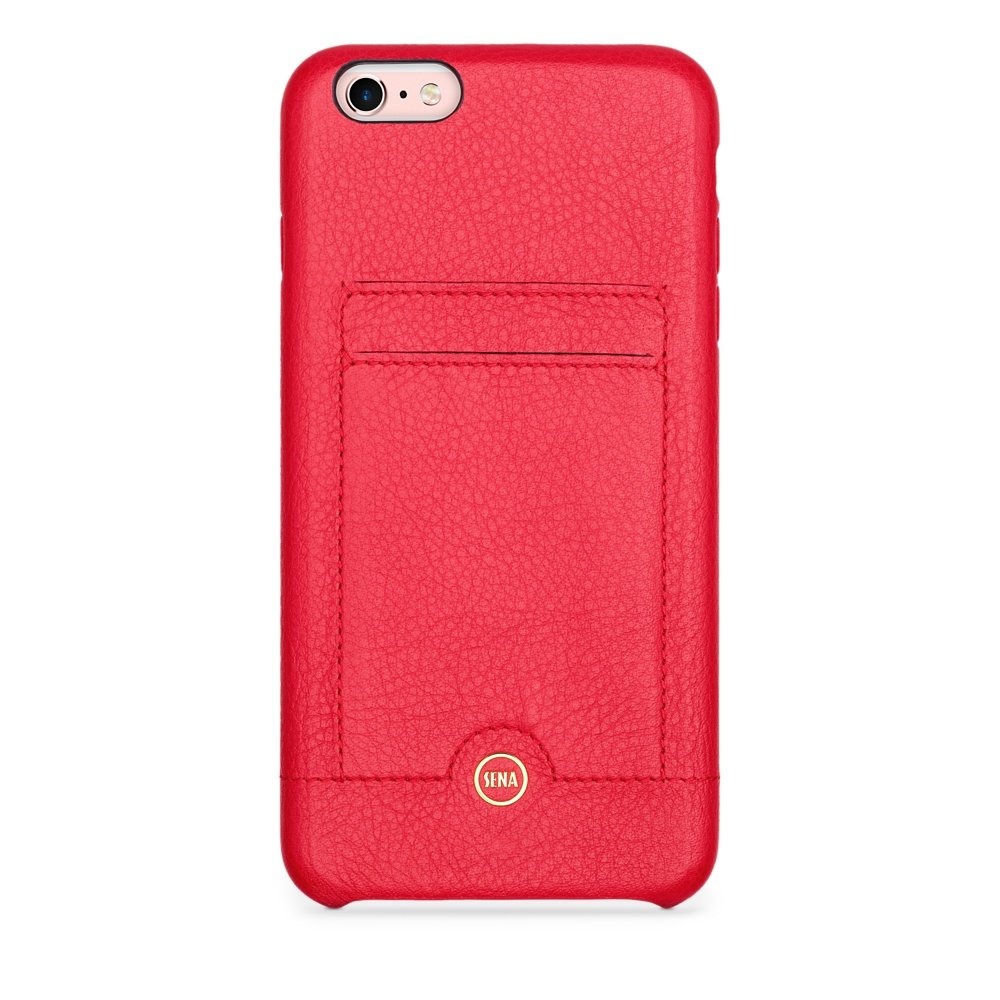 Sena Isa Snap On Wallet Leather Cell Phone Case for iPhone 6, 6S Plus - Modern, Timeless and Dapper, Red