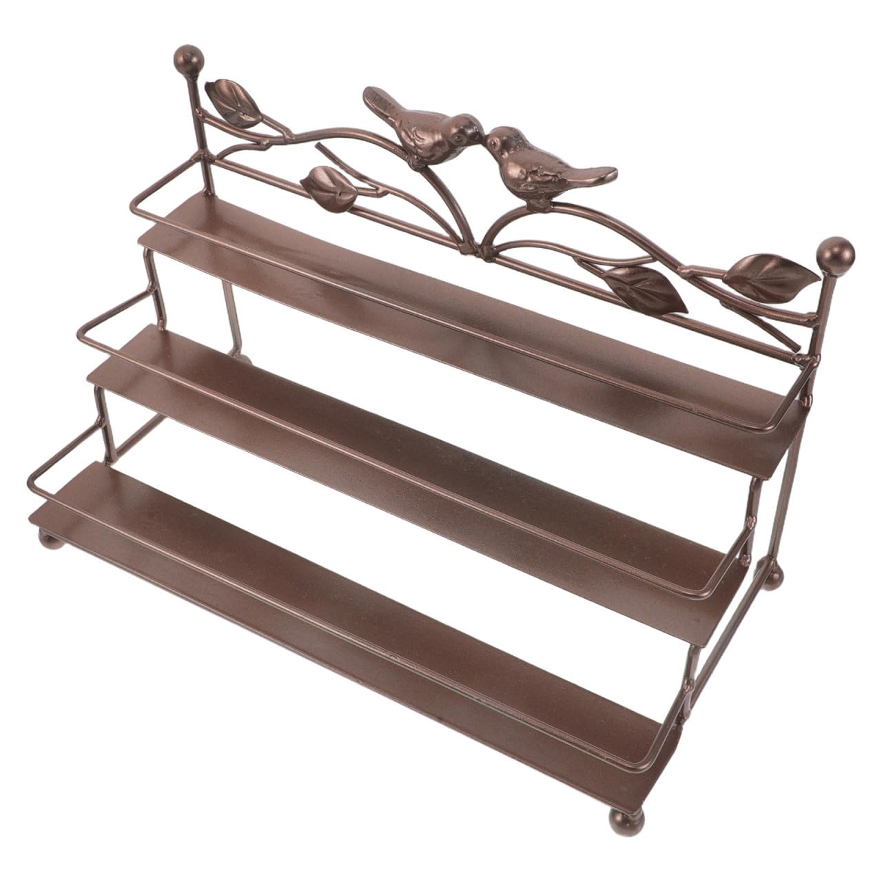 ABOOFAN Scaffale Espositivo per Smalti, Espositore per Cosmetici a 3 Ripiani in Metallo, Stile Vintage, Facile da Pulire, per Rossetti e Oli Essenziali, per Donne