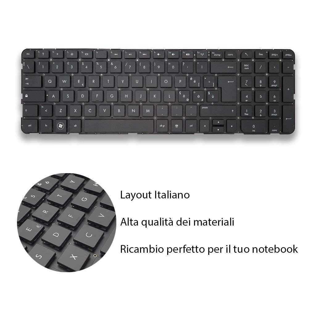 Tastiera HP Originale QWERTY USA Per Pavilion DV6 - Nero, Nuova!