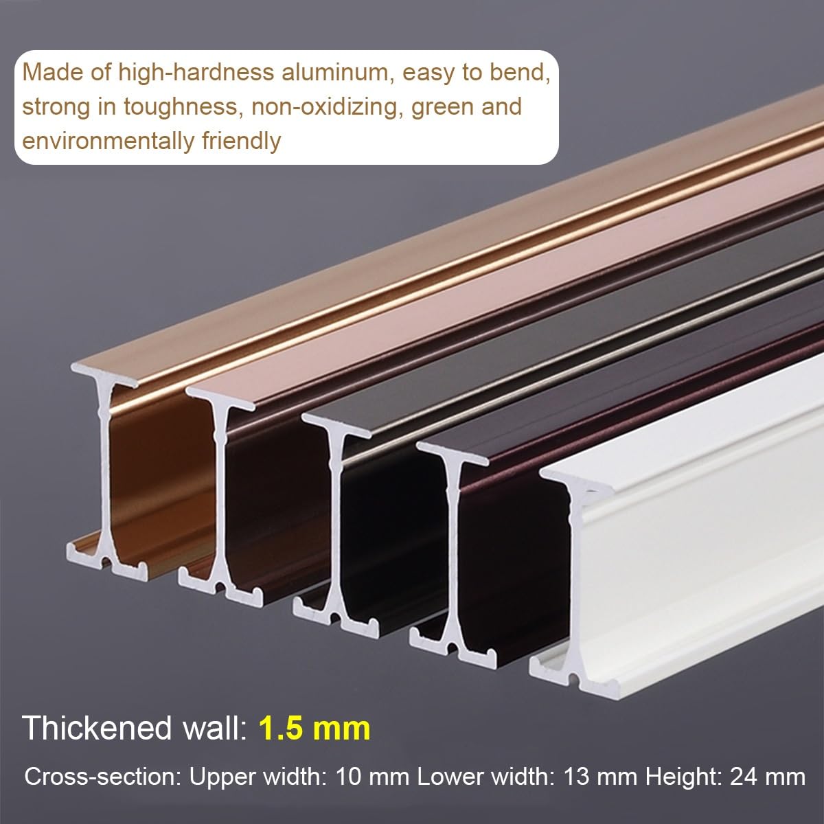 Zelfklevende gordijnrail voor plafond- of wandmontage (70 cm - 600 cm) - ultradunne aluminium gordijnrail - eenvoudig te installeren, zwarte gordijnroede (maat: 95 cm