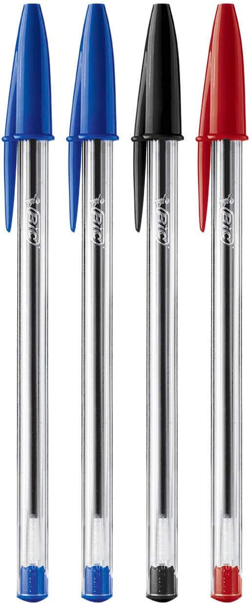Caneta Esferográfica BIC Cristal Dura Mais, A Clássica, Com 4 Unidades, 2 Azul + 1 Preta + 1 Vermelha, Ponta média de 1.0mm, 878709 Caneta Esferográfica BIC Cristal Dura Mais, A Clássica, Com 4 Unidades, 2 Azul + 1 Preta + 1 Vermelha, Ponta média de 1.0mm, 878709