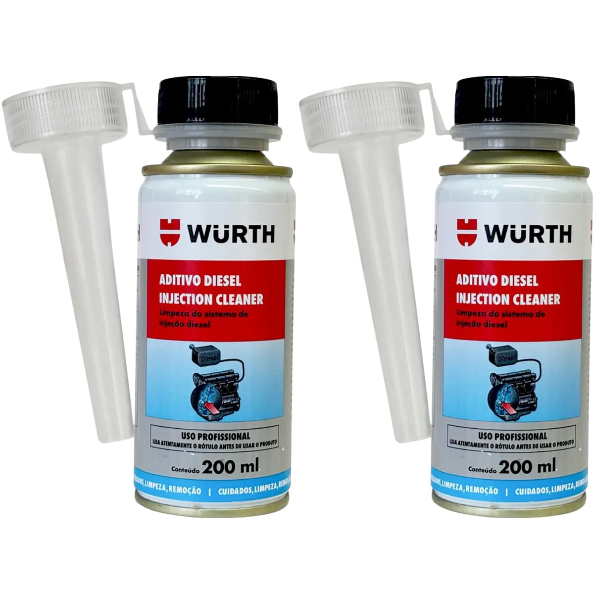 2 Aditivo Diesel Injection Cleaner Limpeza de Injeção Diesel Wurth 200ml