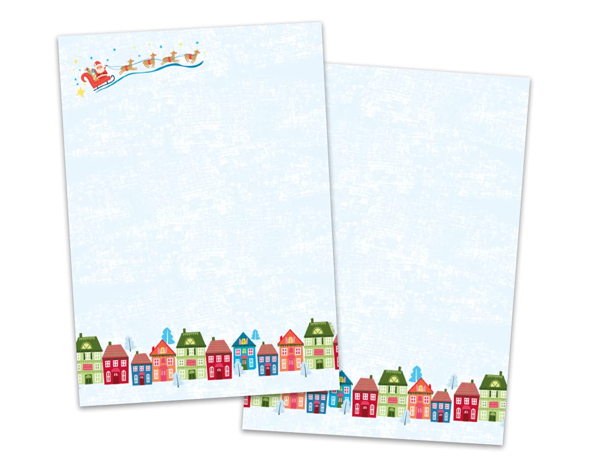 Briefpapier Weihnachten Weihnachtsbriefpapier mit Umschlag Umschlägen mit Fenster Weihnachtspapier A4 für Kunden (250 Blätter + 250 Umschläge)