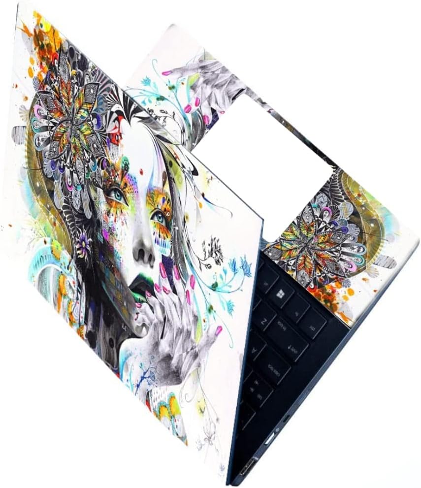 ANCIARY Full Laptop Skin Stickers HD Quality Sticker for Laptops Upto 15.6" Compatible with Apple/Dell/HP/Lenovo/Acer/Asus/Sony (Dustproof|Waterproof|Scratchproof|Reusable) - Women BW FL