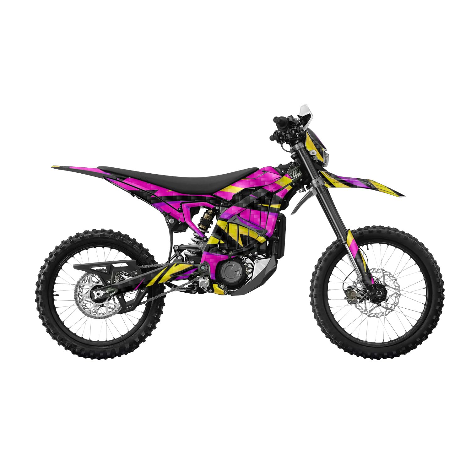 Carbon Fiber Surron Ultra Bee Graphics Kit Wrap - Tribal Magenta - Sur-Ron Skin - Premium 3M Vinyl Protective Wrap Decal Cover - Easy to Apply | Crafted in The USA by MightySkins