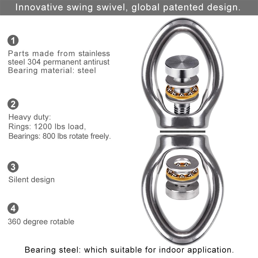 Girella Harkla Per Altalene - 30 KN, Giro A 360° Senza Attrito, Lega Di Magnesio Aeronautico - Foto 9