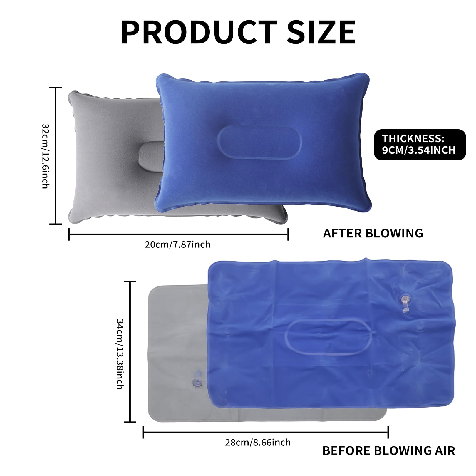2Piezas Almohada Hinchable Playa Ultraligero Almohada Camping 34 * 22 cm Reposacabezas Playa Portátil Cojin Hinchable Almohada Playa Cabeza Cojin Inflable para Exteriores Viajes Senderismo Camping