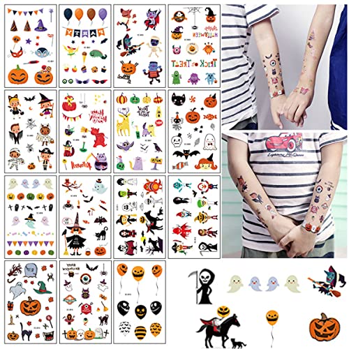 Tatuaggi Temporanei per Bambini, 15 Fogli Adesivi