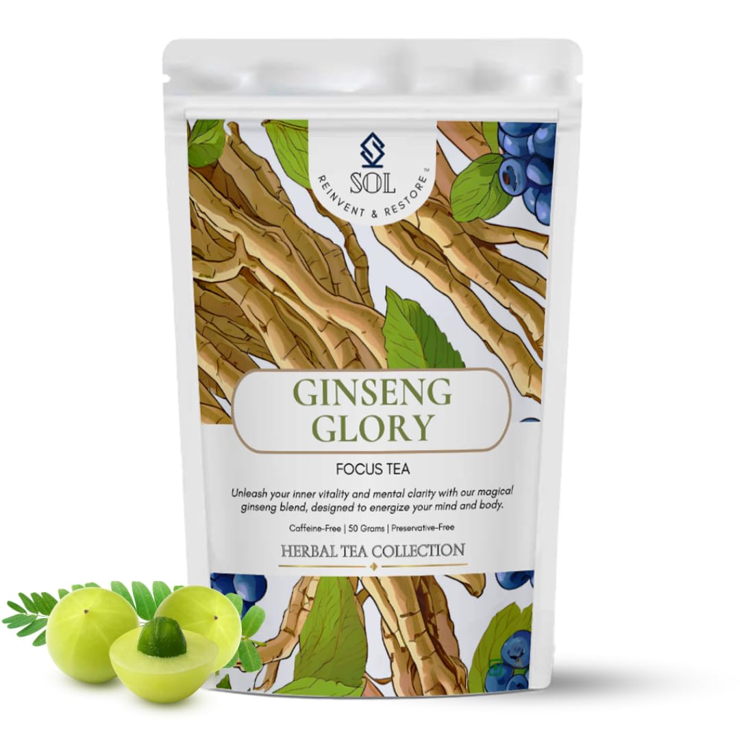 Ginseng Tea Korean For Mental Health, Focus, Clarity & Vitality | With Blueberry, Amla, Jamun Seeds, Licorice | Builds Endurance & Provides Stress Relief | Contains Adaptogens (50 Grams, Korean Ginseng Tea)-image-6