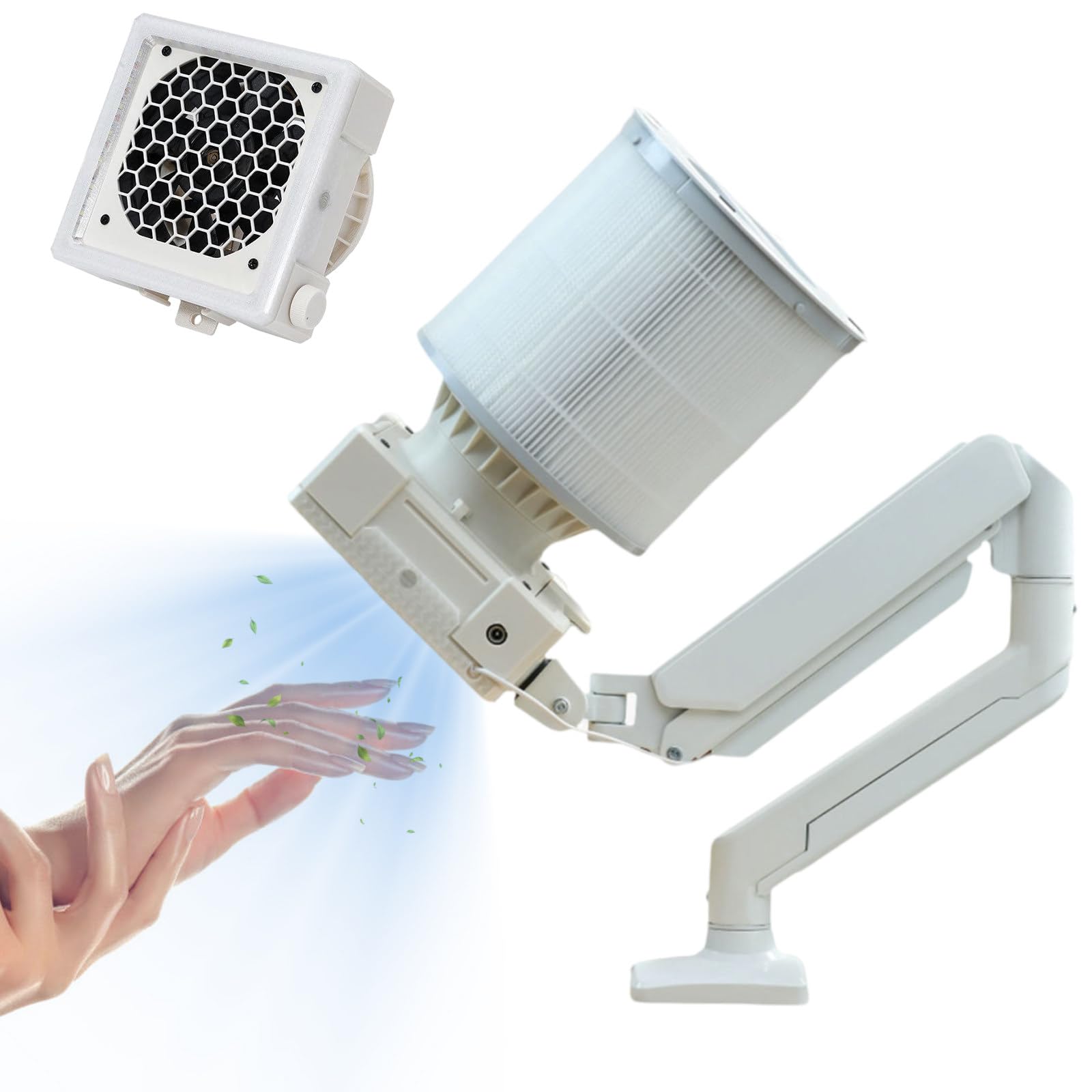 Aspirapolvere per Polvere da Unghie Professionale per Tecnici, Ventola Aspirante Potente con Filtro Riutilizzabile, Funzionamento Silenzioso per Salone Spa e Casa