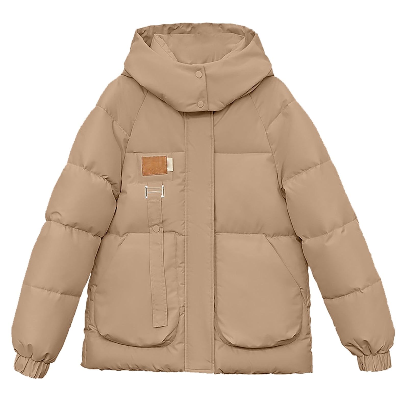 Piumino Addensato Con Cappuccio Staccabile In Tinta Unita Invernale Doppie Grandi Per Le Donne Giacca Trapuntata Da Parka Donna Mezza Stagione Trench Impermeabile Militare Blauer