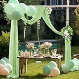 Fácil de usar: puedes utilizar esta decoración de cortina de cualquier manera, para colgar en un poste, en la pared de fondo o en combinación con una guirnalda exterior, es una decoración ideal. Esta cortina de arco de boda es una gran adición para dar nueva vida a tu boda y combina bien con luces, flores artificiales y globos. Diferentes combinaciones de colores hacen que tu fiesta sea única.