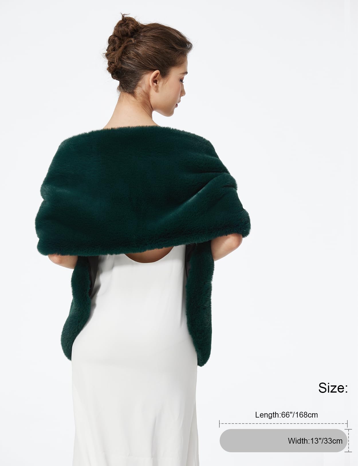 BEAUTELICATE Châle Étole En Fausse Fourrure Cape Boléro De Femme Mariage Hiver Sur Robe de Soirée Mariée Cérémonie Fête Demoiselle d'honneur Grande Taille