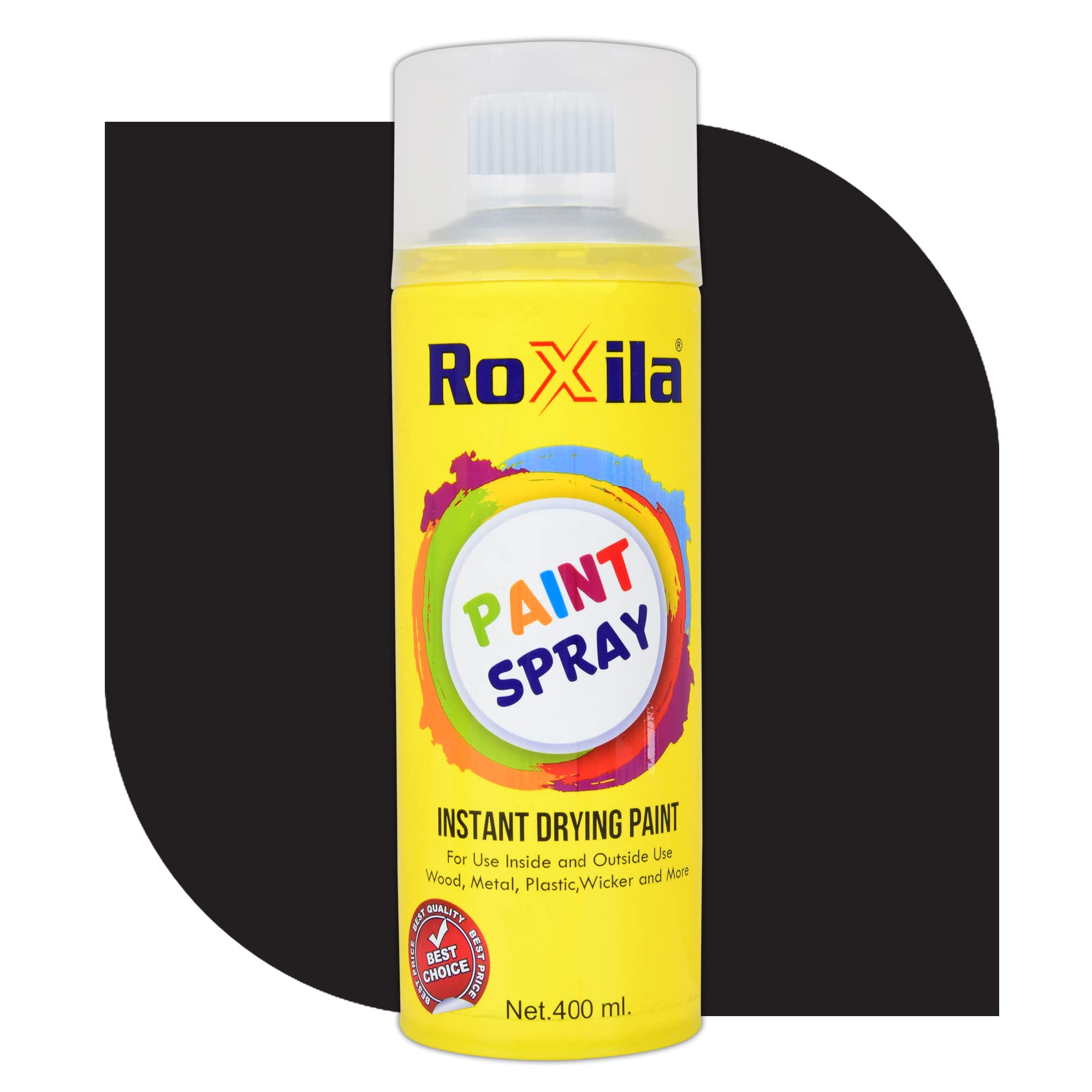 ROXILA® Multipurpose Black Paint Spray | DIY, Quick Drying with Matt finish for Wood, Metal, Plastic, Wicker, and More - 400ML (MATT BLACK) (B0C2CZKBKZ) Amazon Price History, Amazon Price Tracker