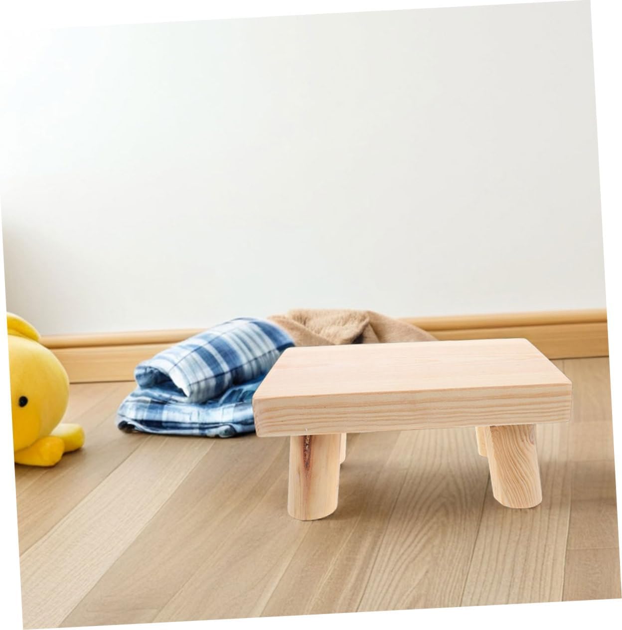 Generic 2pcs Wooden Step Stool Foot Stool for Portable Design for Dining Table Study Desk and Shoe Changing Sturdy Construction