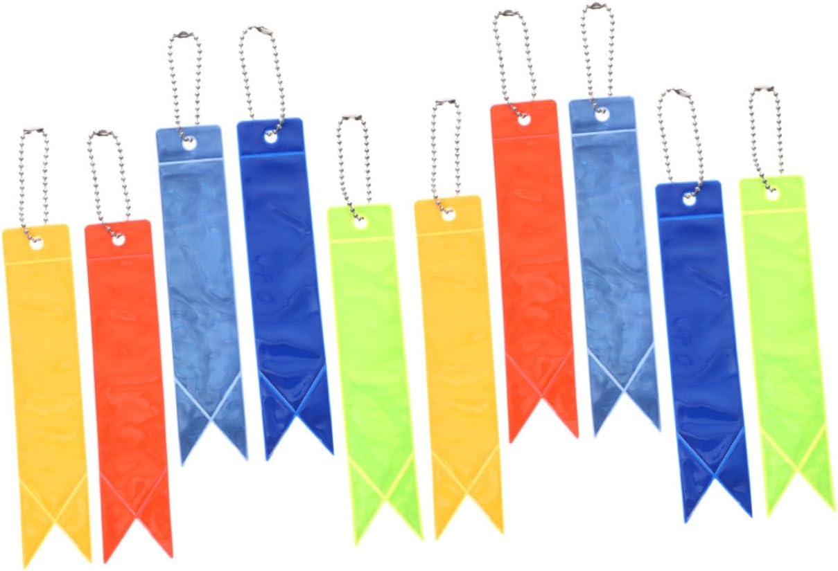 10pcs Reflective Keychain Strips PVC Key Holders Xmas