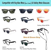 Vista 7 de Correa para lentes Ray-Ban y Oakley Meta - 3 correas ajustables para lentes de sol, cordones de retención para hombres, mujeres y niños