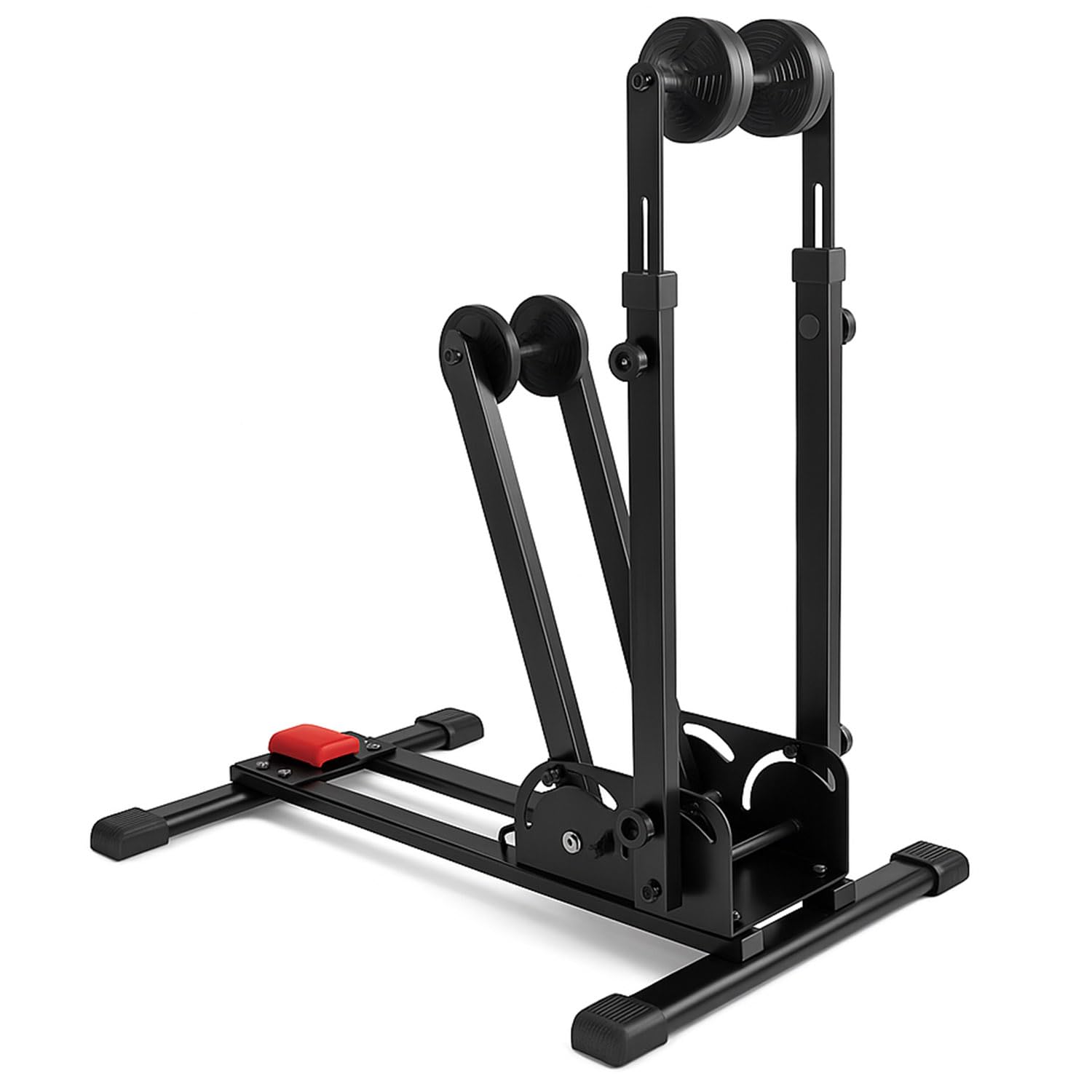 Thrink 2-in-1 Adjustable Bike Stand – Foldable Floor & Vertical Rack, Sturdy Carbon Steel for Road Bikes and 24–27.5" MTBs - 24"–27.5" Wheels, Stable Multi-Parking Design