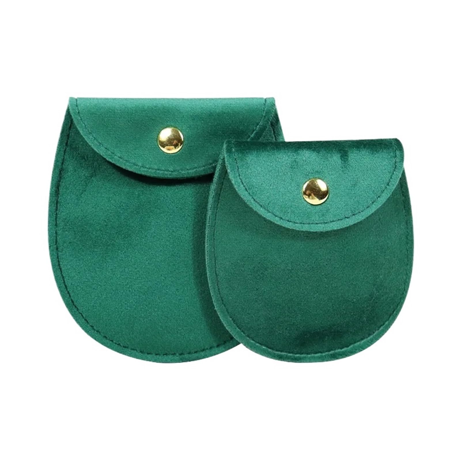 SHENJMAI Velvet Jewelry Pouches Jewellery Pouch Snap Button Velvet Bag Envelope Jewelry Packaging Wedding Bracelet Necklace Earrings Rings Storage(Green-9X10cm)