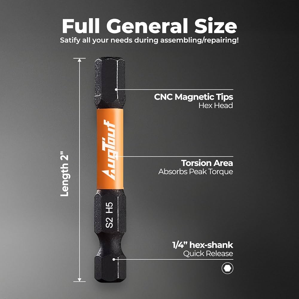 Amazon | toolant 1/8インチ インパクトヘックスビットセット 10