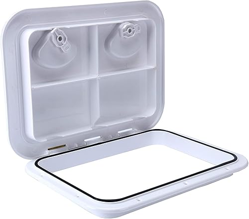 YaeMarine Escotilla de cubierta marina para cubierta de barco escotilla de acceso y tapa 17-14"x12-38'' -RV- Blanco (17.323 inx12.402 in) (BK-0053)