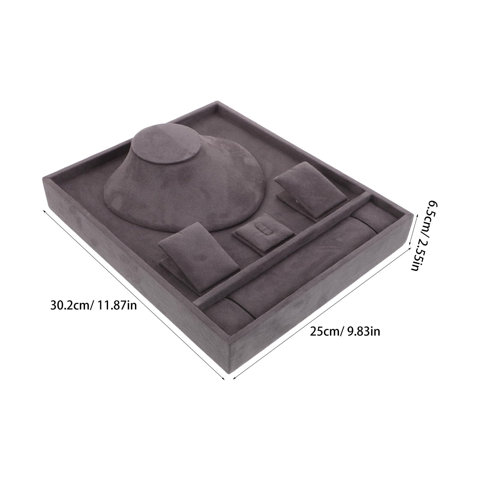 NUOBESTY Vassoio Portagioie in Velluto 30, 2x25x6, 5 Cm per Esposizione