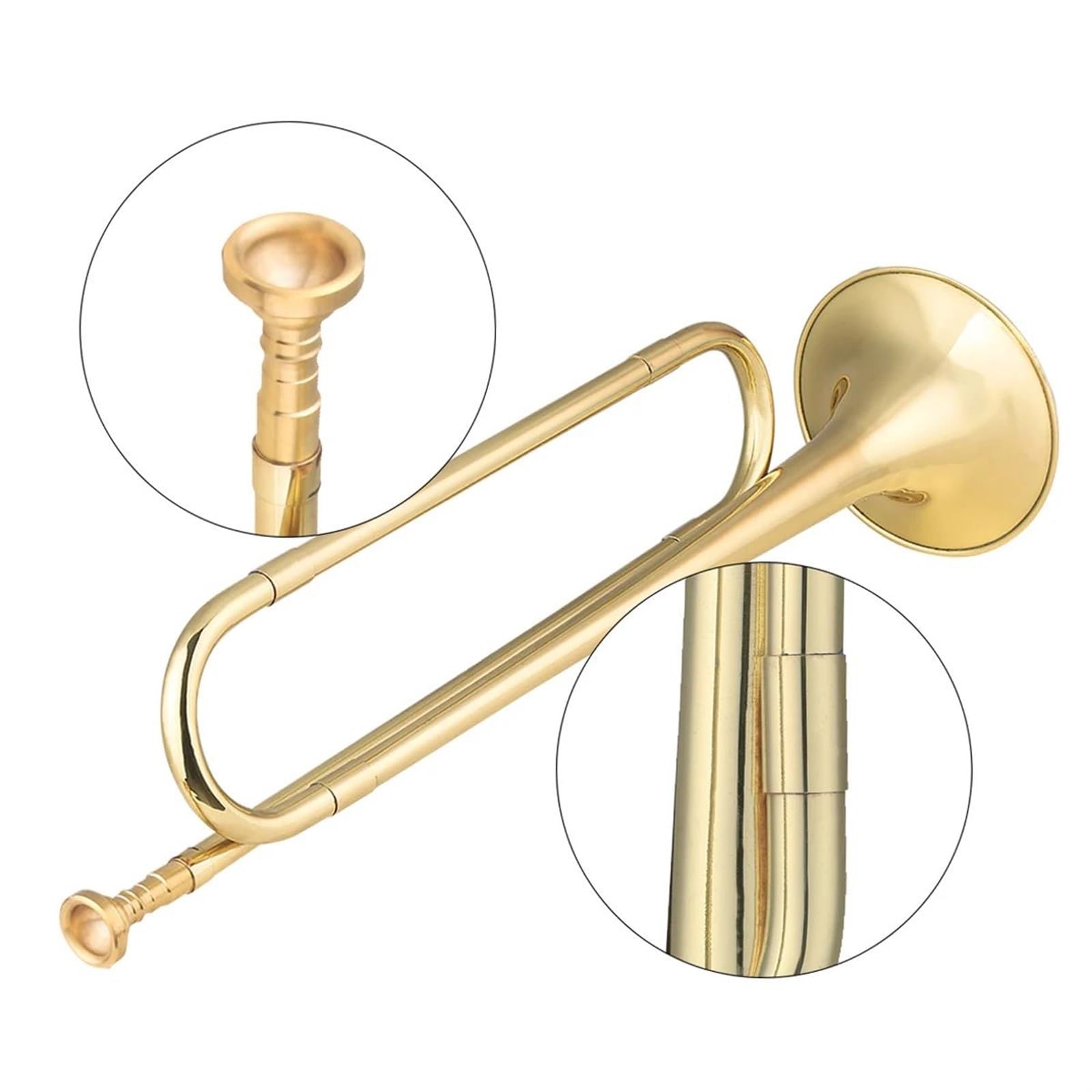 Trąbka Mosiężny C Bugle Call Pozłacany Instrument Muzyczny Na Trąbkę Dla Początkujących