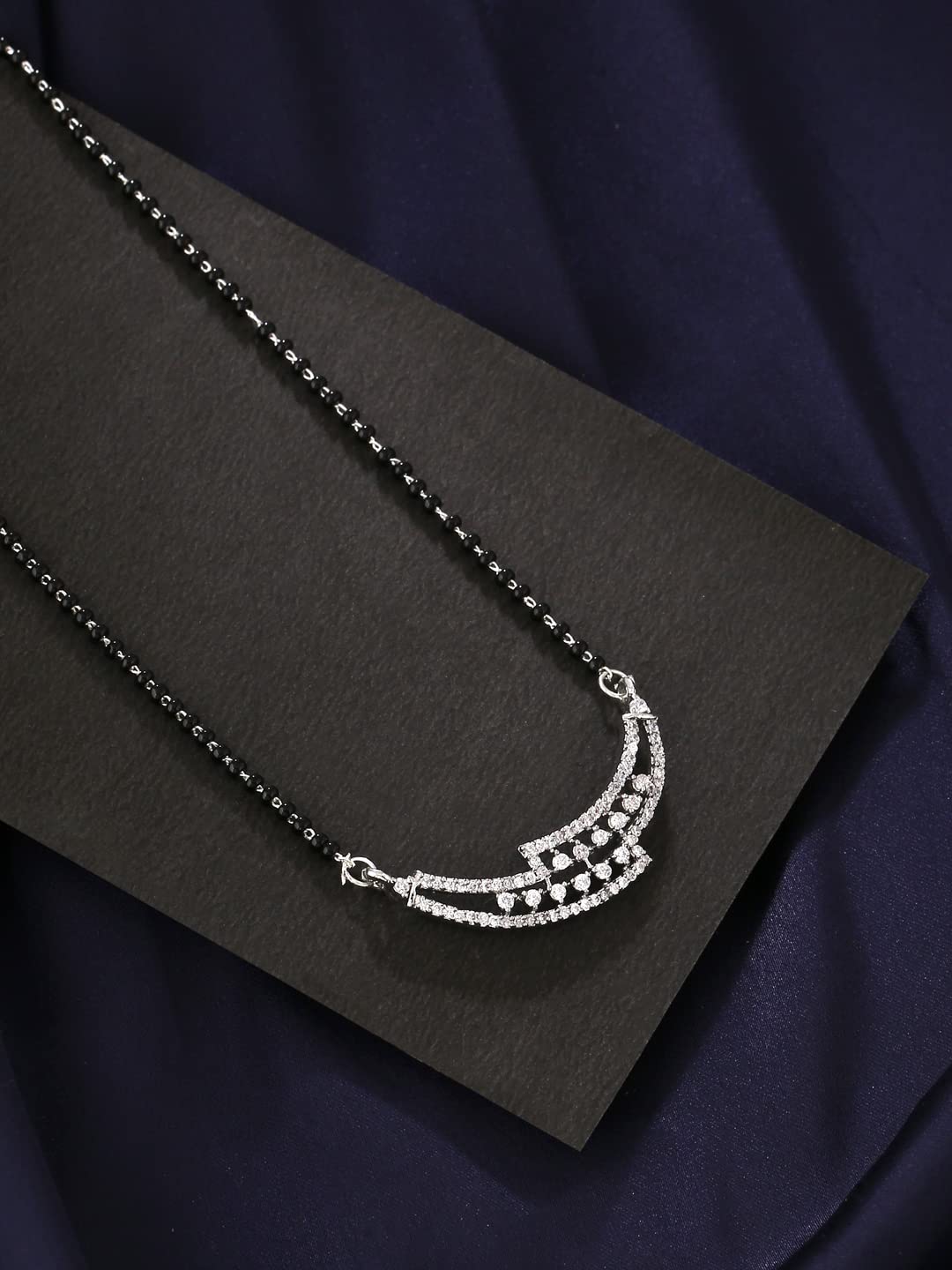 AD American Diamond Studded Beads Mangalsutra
