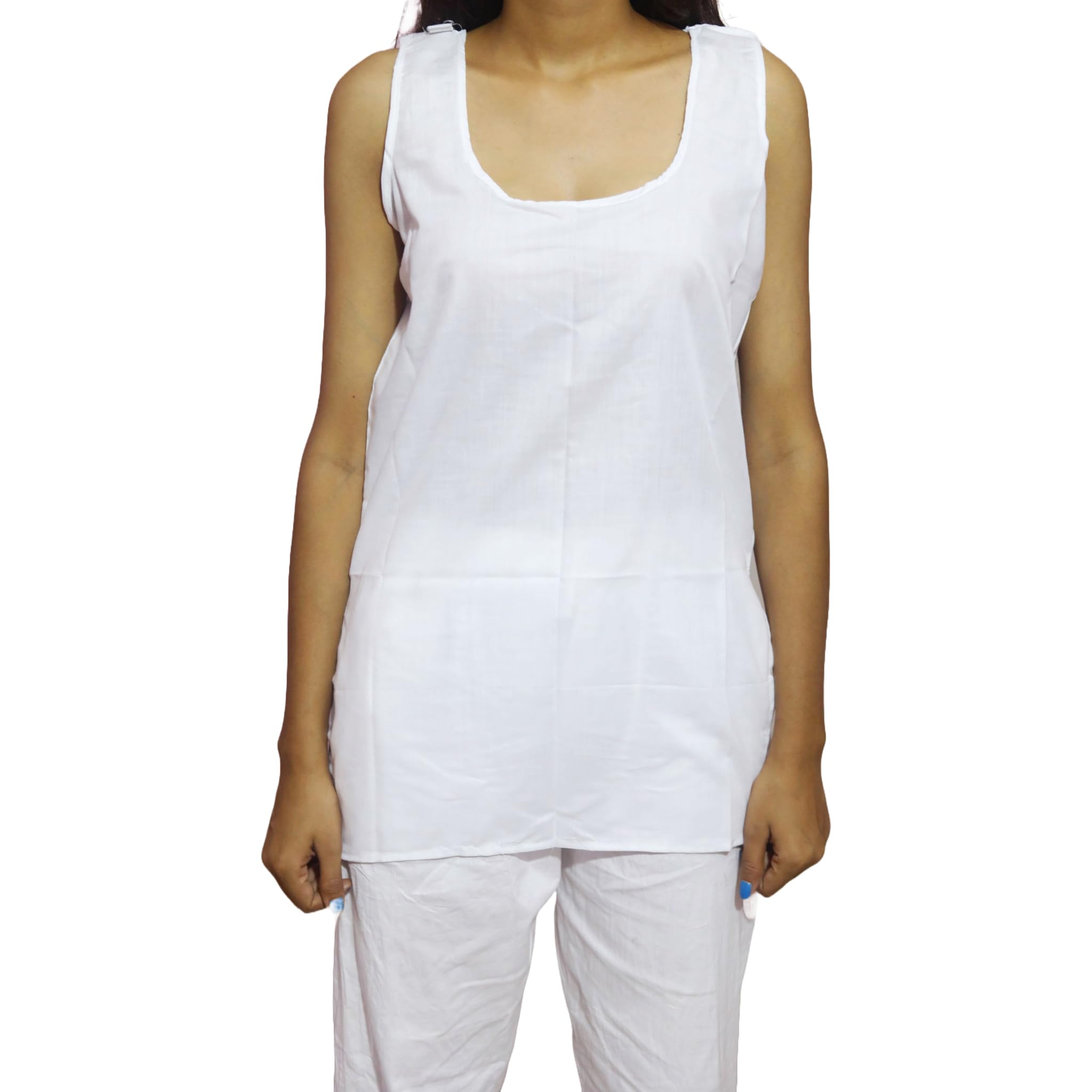 Women Short Camisole Cotton Short Length Slip for Transparent Kurtis Sleeveless Side Slit Inner Wear for Summer Under wear Vest Half Sameez Top