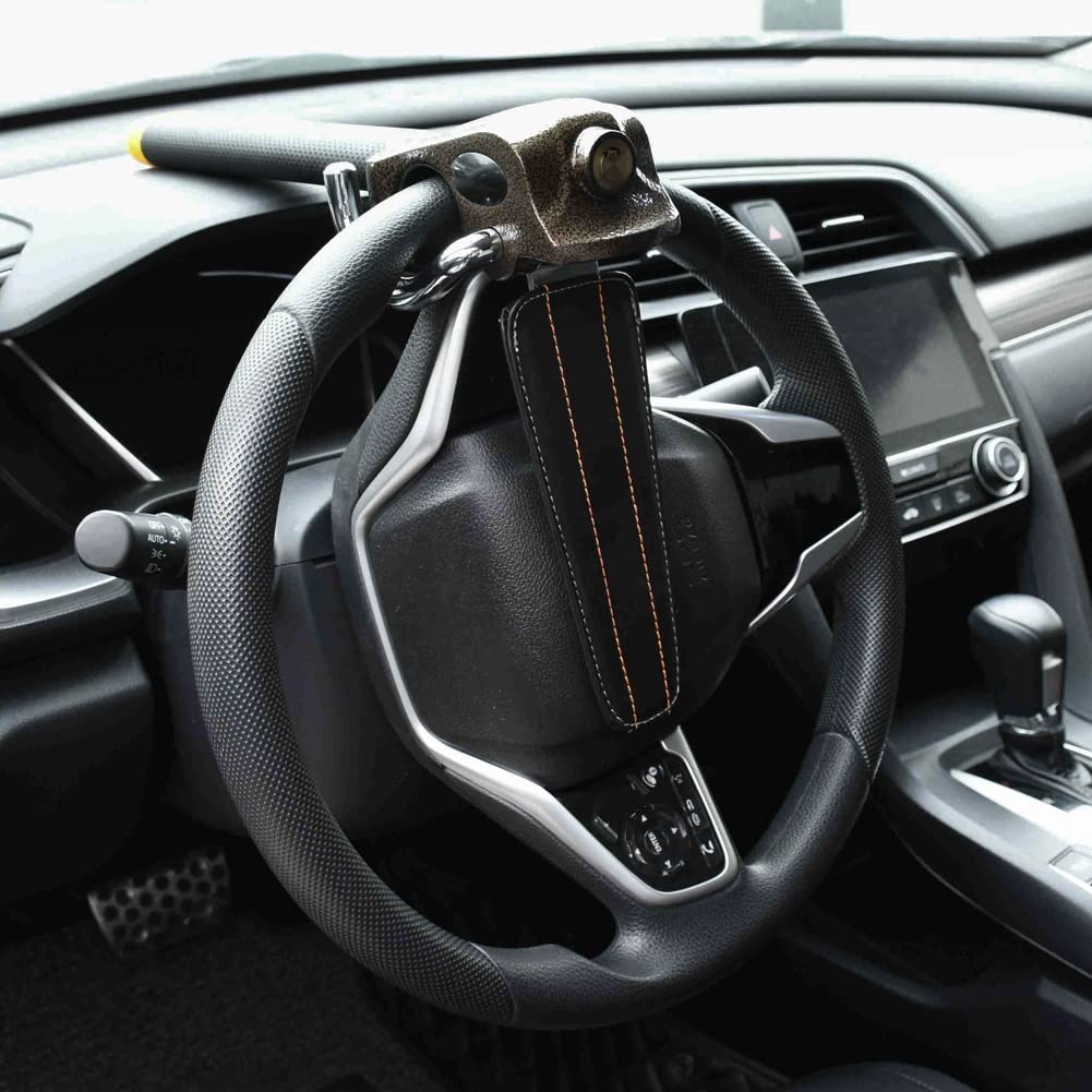 JSCARLIFE Bloccasterzo per auto, di alta qualità, potente, antifurto, universale, con 3 chiavi