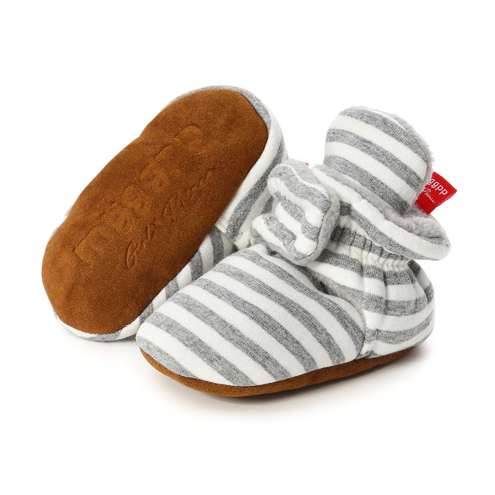 EDOTON Botas de Niño Calcetín Invierno Soft Sole Crib Raya de Caliente Boots de Algodón para Bebés