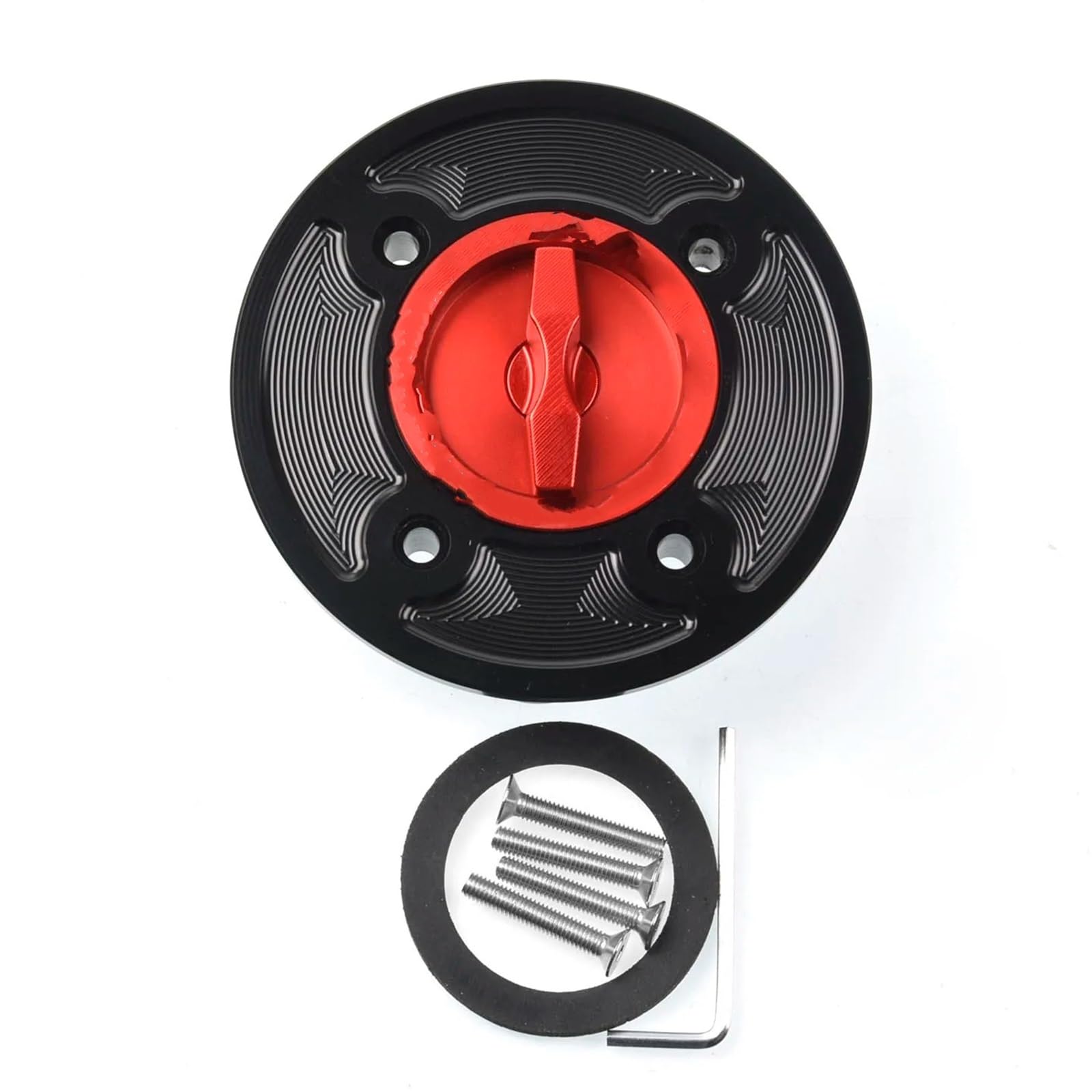 Tappo Serbatoio Carburante Per Ninja 400 2018-2025 Per Ninja 650 2017-2025 | Blocco Rapido Del Coperchio Del Tappo Del Serbatoio Del Gas Del Carburante Per Moto In Alluminio CNC(Red A)