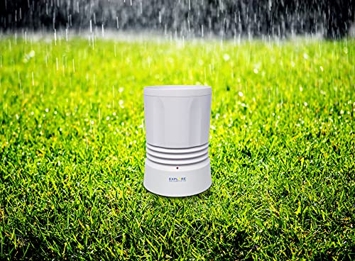 Explore Scientific RGT1001 Pluviometro Per La Misurazione Delle Precipitazioni Visualizzazione Ora Data E Giorno Bianco - 6