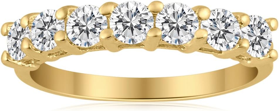 1/2ctw Diamond Seven Stone Band in 10k Yellow Gold